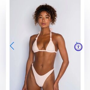 Skatie gingham print pink blush color